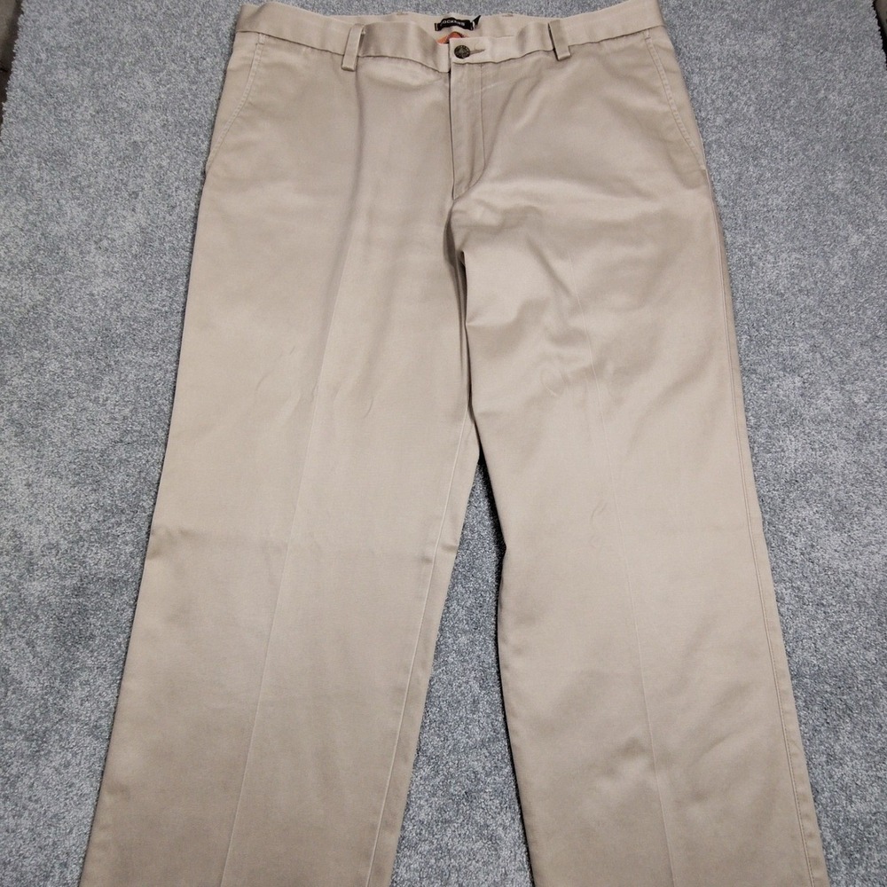 Dockers D2 Mens Khaki Classic Fit Flat Front Pants 38x29 Beige Cotton
